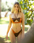 Delfina Cut Out Broze and Brown High Cut Bikini
